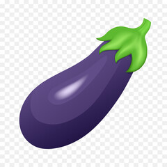Eggplant. Vector 3d clipart isolated on transparent background.