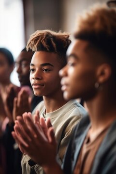 Cropped Shot Of A Group Of Young People Applauding