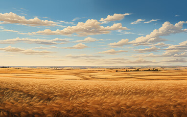yellow vast fields,created with Generative AI tecnology.