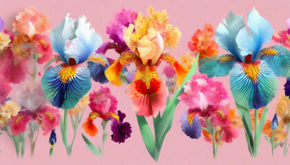 Fototapeta na wymiar Cute iris pattern in blue and brown_ abstract watercolor_ illustration