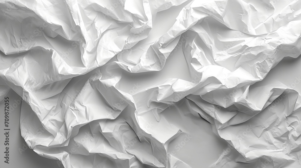 Poster the crumpled white paper is an abstract shape background with space for text.