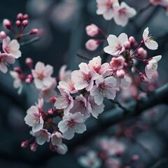 cherry blossom sakura in spring time, beautiful nature background, close up