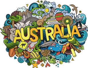 Australia doodle illustration