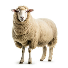 Sheep Standing in Front of White Background