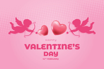 Valentine's Day background, Happy Valentine's Day banner