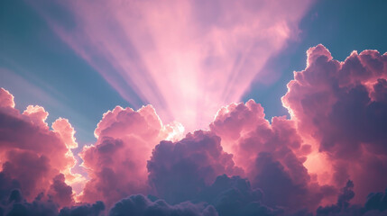 Purple sunlight in the sky