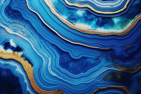 Close up of a blue geode stone, natural stone background