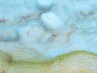 Limestone and algae plaques in hot springs