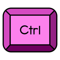 Ctrl key button flat design 