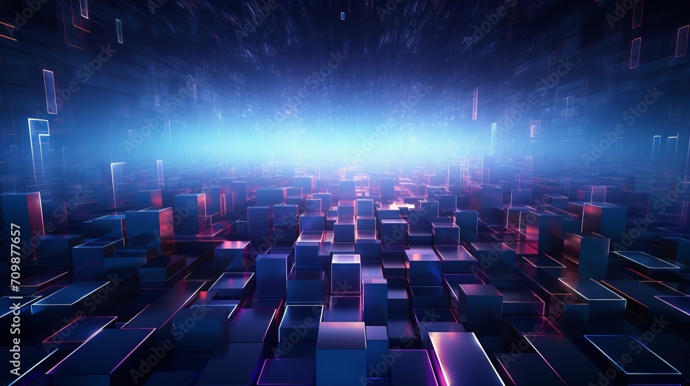 Poster dynamic digital abstraction: futuristic hi-tech background with a modern touch. conceptual illustrat