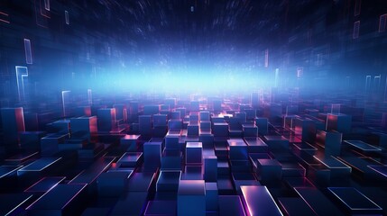 Dynamic digital abstraction: futuristic hi-tech background with a modern touch. Conceptual illustration of advanced computer technology