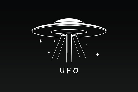 UFO vector image with black background