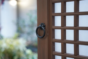 Korean traditional windows and round handles