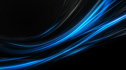 Digital technology blue rhythm wavy line on black background, abstract graphic style background wallpaper