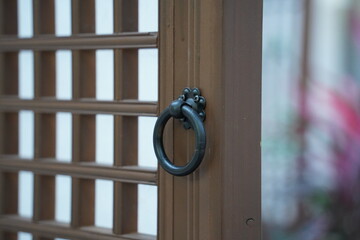 Korean traditional windows and round handles