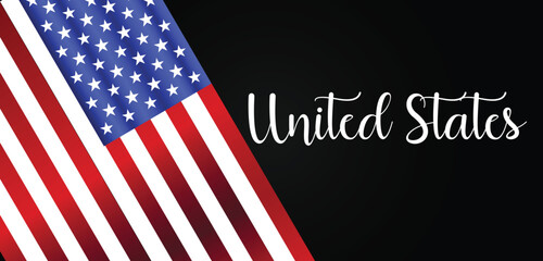 Unite United States With Flag Stylish Text illustration Design