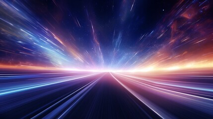 Vibrant interstellar journey: abstract new age space background with intergalactic highway, perfect for space travel concepts