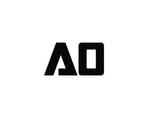 AO LOGO DESIGN VECTOR TEMPLATE