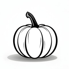 Outline, silhouette of a pumpkin. Pumpkin as a dish of thanksgiving for the harvest, picture on a white isolated background.