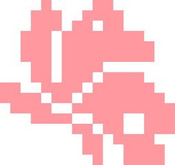 Fototapeta premium Butterfly cartoon icon in pixel style