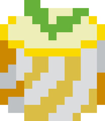 Cake cartoon icon in pixel style