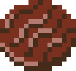 Cookie cartoon icon in pixel style