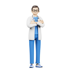 doctor with stethoscope 3d illustration