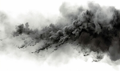 Massive Black Cloud of Smoke Hovering in Air - obrazy, fototapety, plakaty