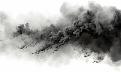 Fotobehang Massive Black Cloud of Smoke Hovering in Air © Piotr