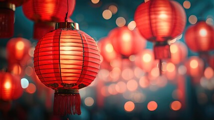 Fototapeta na wymiar Red Lanterns Chinese New Year