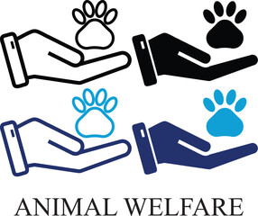 Animal welfare colorful and Black & White icon set. Set of Donation and charity web icons in line and fill style. High quality business icon set of Charity