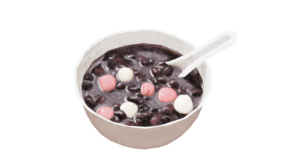 Red bean glutinous rice balls