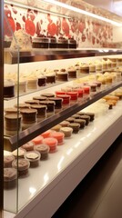 Modern style separated shelves with colours UHD wallpaper