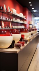 Obraz premium Modern style separated shelves with colours UHD wallpaper