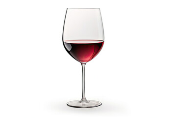 Glass of Red Wine on White Background