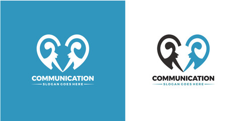 communication logo template design - obrazy, fototapety, plakaty