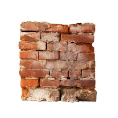 Obraz premium brick wall isolated on transparent background Remove png, Clipping Path, pen tool