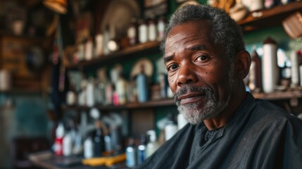 Portrait of proud barbershop owner in his shop