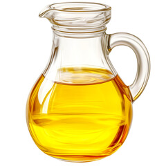 cooking oil in a glass jar on a transparent background