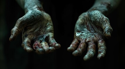 Zombie Open Hands Close up