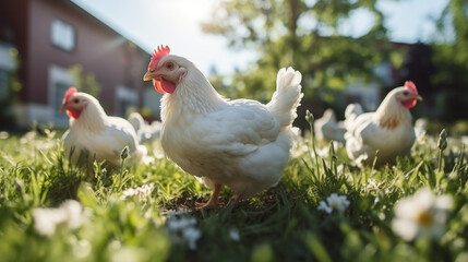 Fototapeta premium Hen in the garden 