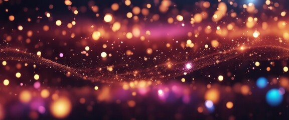 Obraz premium Wave of bright particles. Sound and music visualization.