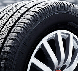 Close Up of a Car Tire on Vehicle