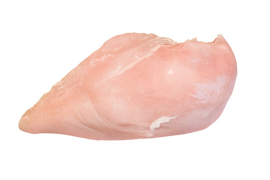 Raw broiler chicken meat isolated on transparent background.