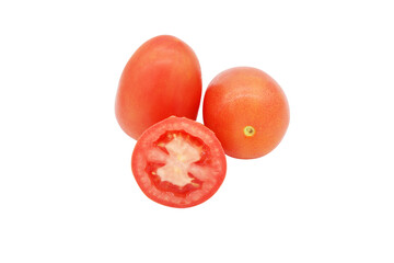 tomatoes and slices, vegetable fruit isolate on transparent background, element for design