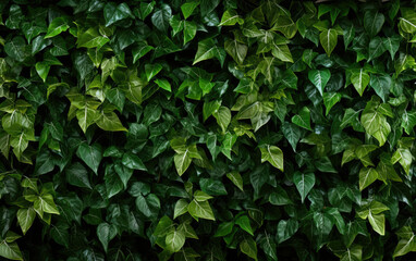 Close Up of Green Leafy Wall in Nature
