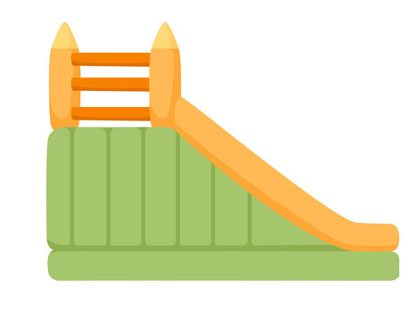 recommend clip art: Bouncy inflatable castle with stairs vector illustration isolated on white background