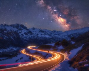Hairpin bend and milky way