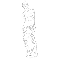 Greek antique statue of a woman. Vector illustration