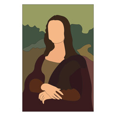 The Illustration of Mona lisa Painting.